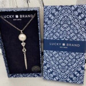 Lucky Brand Silver Boho Pearl Necklace